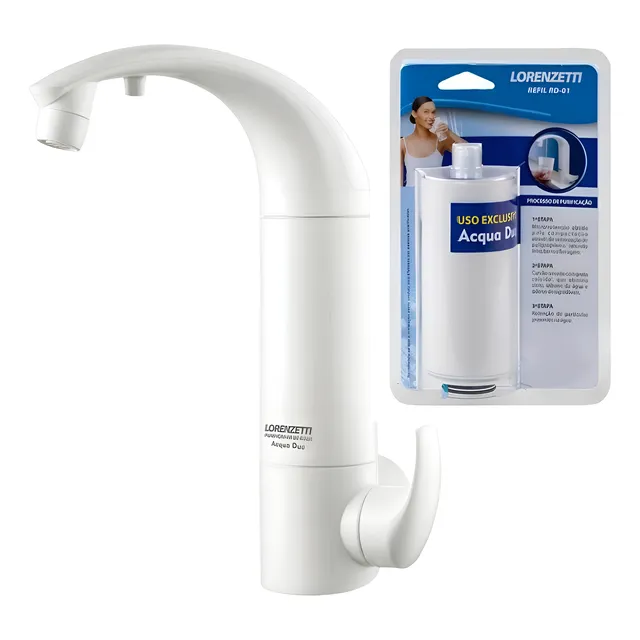 Torneira Purificador De Parede Acqua Due Lorenzetti + Refil 