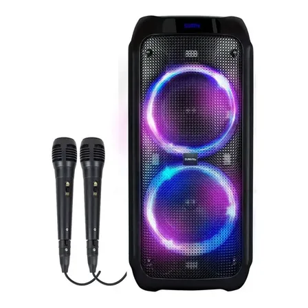 Caixa Amplificada Sumay Live Box 600w Bluetooth 2 Micrfones Preto 127/220v