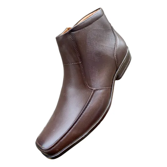 Botas De Vestir De Cuero Genuino Sin Cordones