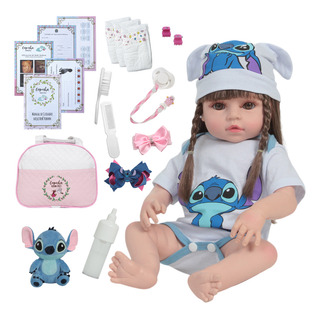 Boneca Reborn Bebê Princesa 46cm Com Bolsa Acessórios Boneca Reborn Bebê Princesa 46cm Com Bolsa Acessórios