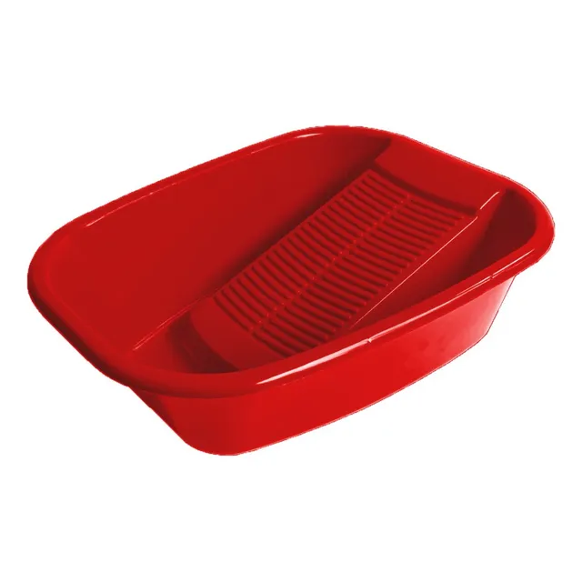 Lavadero De Plastico Ropa Portatil Tina Practico De Calidad Color Rojo
