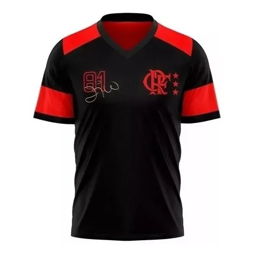 Camisa Flamengo 1981 Zico Versão Retrô Comemorativa