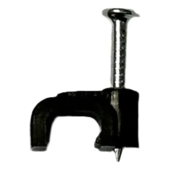 100 Grapas Planas De 6 Mm Color Negro Con Clavo Para Fibra