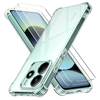 For Xiaomi Poco M7 Pro 5g Funda Transparente Silicona + 2 Mica For Xiaomi Poco M7 Pro 5g Funda Transparente Silicona + 2 Mica