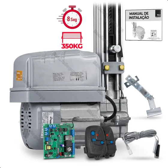 Kit Portão Eletrônico Basculante Peccinin Bv F2000 1/3 Hp Cor Cinza Frequência 433 Mhz Tamanho da engrenagem 5/8" 220V