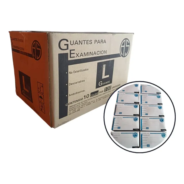 Guantes Latex Descartables,  Caja Por 1000uds, Mninsumos