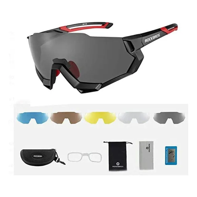 Lentes Rockbros Con 5 Cristales Intercambiables Negro
