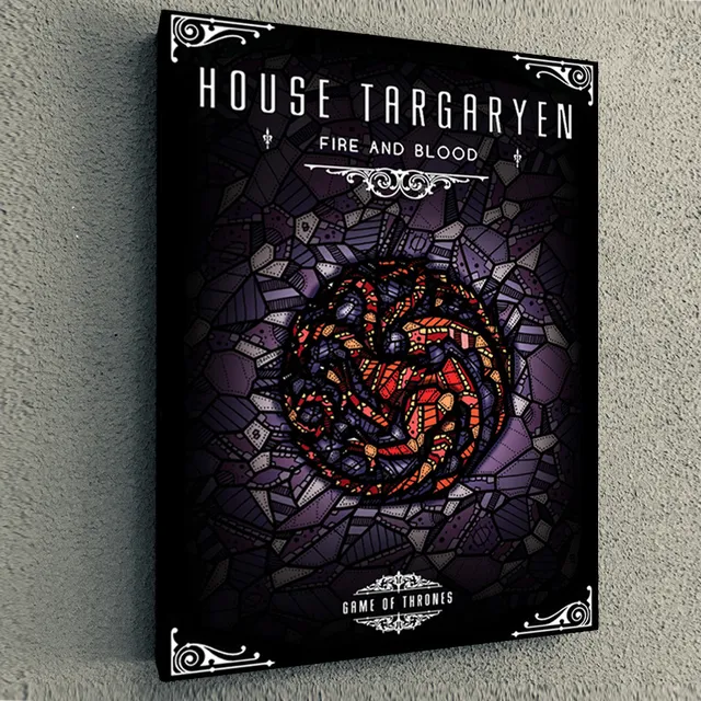Cuadro De Serie Game Of Thrones House Targaryen 60x45cm