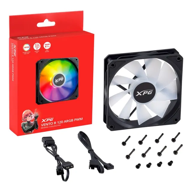 Ventilador Fan Adata Xpg Ventor R 120 Argb Black Reverse