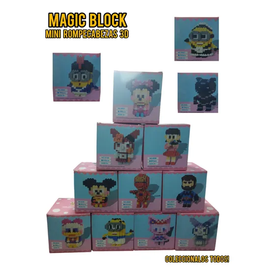 Mini Rompecabezas Magic Block Personajes 3d Bloques Magicos
