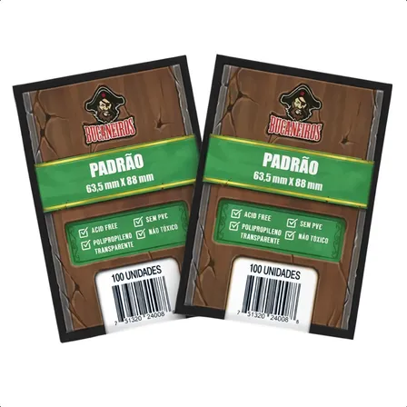 Kit 200 Sleeve Protetor Plástico Cards Bucaneiros Padrão Par Transparente