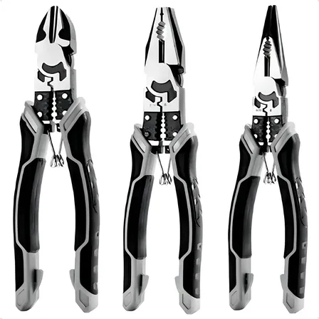 Kit 3 Alicates Universal Corta Tudo Multifuncional Reforçado