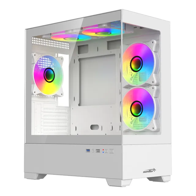 GABINETE SENTEY H30 MICRO GS-6130 VIDRIO 5 FAN ARGB BLANCO