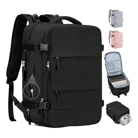 MOCHILA VIAJE EXPANDIBLE CON USB VIRAL PARA CABINA DE AVIÓN