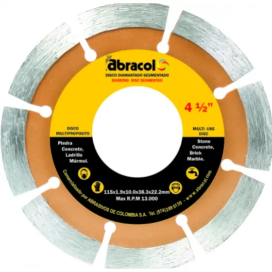 Disco Diamantado Corte Abracol 4 1/2  Pulgadas