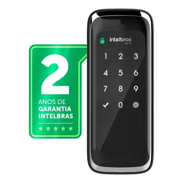 Fechadura Digital De Sobrepor Touch Screen Fr 101 Preta Intelbras...