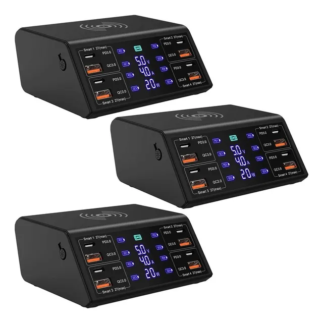 Cargador Rápido Con Carga Inalámbri, Mxcgw-003, 3pzas, 100w,