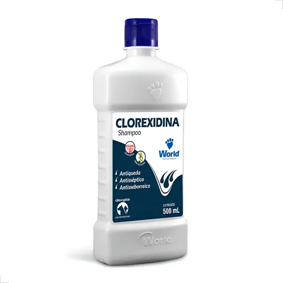 Shampoo Clorexidina Azul Pet 500mL Antisséptico Cão Gato