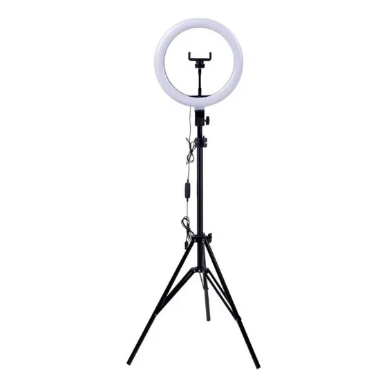 Aro De Luz Led 10 Pulgadas Tripie Portátil Inclinación 180º Color De La Estructura Aro Luz Led 26 Cm 3 Tonos Luz Blanca, Luz Cálida Y Luz Natural Rotación 360º Inclinación 180