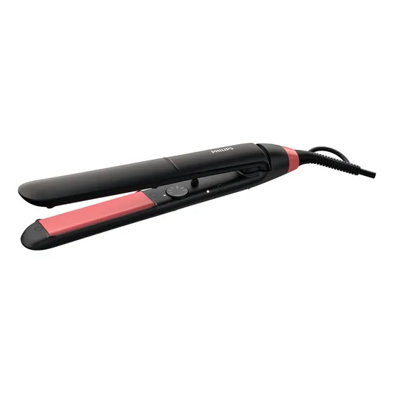 Planchita de pelo Philips StraightCare Essential Thermoprotect BHS376 negra y rosa 220V