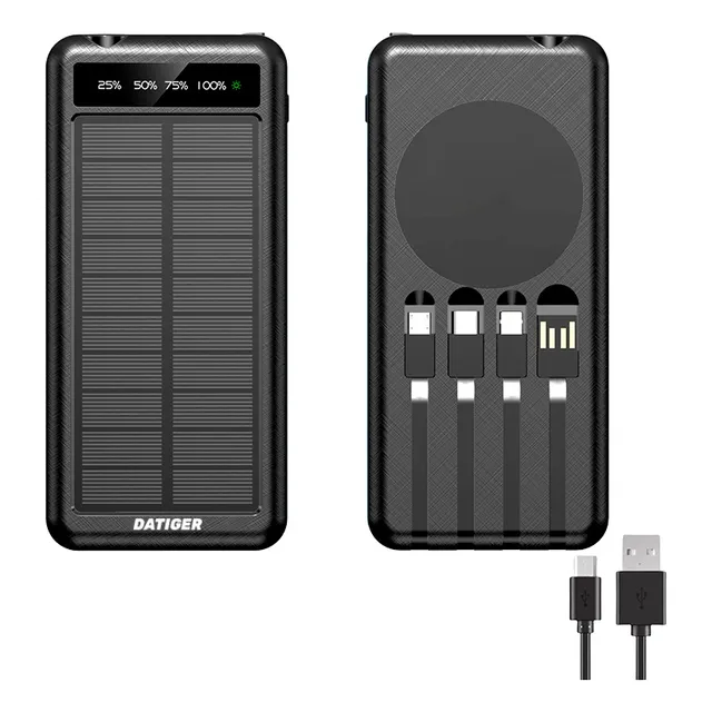 Power Bank Solar Bateria Portátil Cargador 10000mah Con Luz