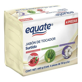 Jabón De Tocador Equate Surtido 4 Barras 110 G C/u Jabón De Tocador Equate Surtido 4 Barras 110 G C/u