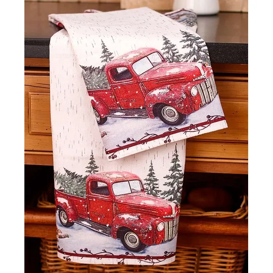 Lakeside Collection Juego 2 Paño Cocina Vintage Camioneta