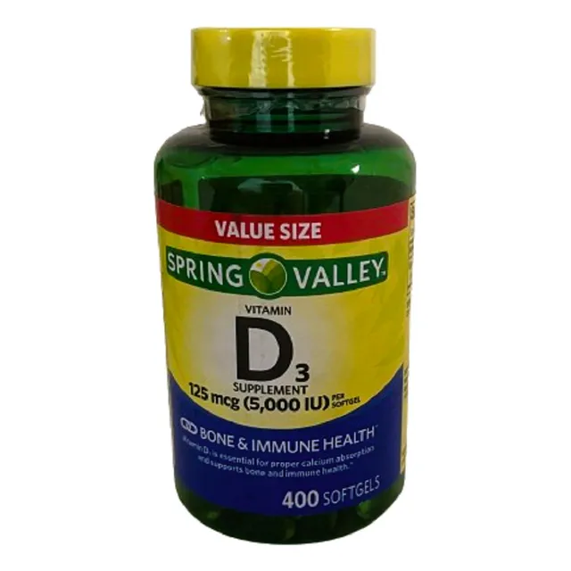 D3 125mcg 400softgels Spring Valley Sabor Sin Sabor