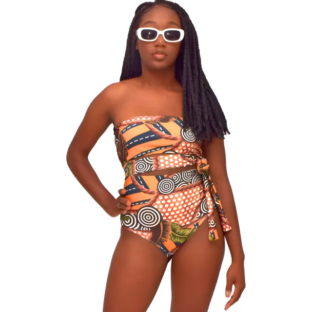 Maiô Feminino Moda  Praia Tomara-que-caia Com Laçarote Uv