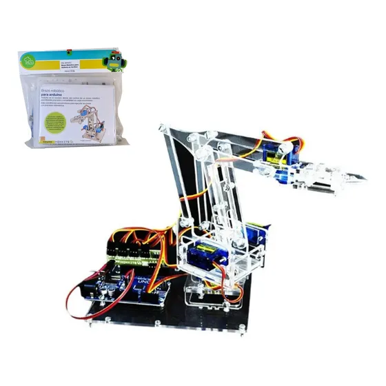 Brazo Robotico Didactico Para Arduino En Acrilico Color Transparente