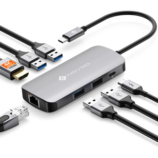 Novoo Tipo C Hub 7 En 1 Adaptador Multifunción Con Ethernet Novoo Tipo C Hub 7 En 1 Adaptador Multifunción Con Ethernet