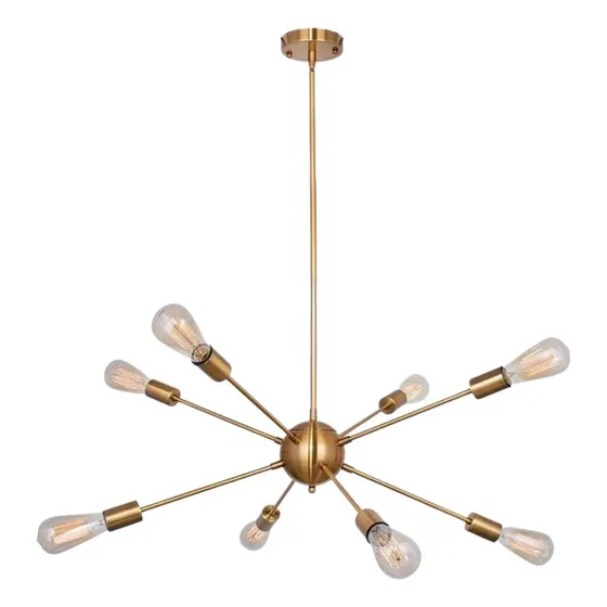 Lámpara Colgante Sputnik Dorada 8 Luces