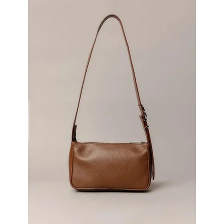 Shoulder Bag Calvin Klein Fivela Marrom Lisa Níquel