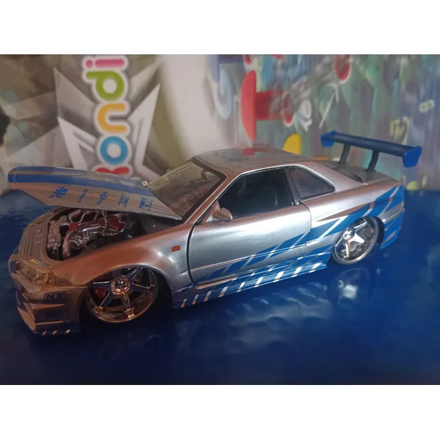 Rápido Y Furioso Nissan Skyline Gtr R34 Esc 1:24 Plateado