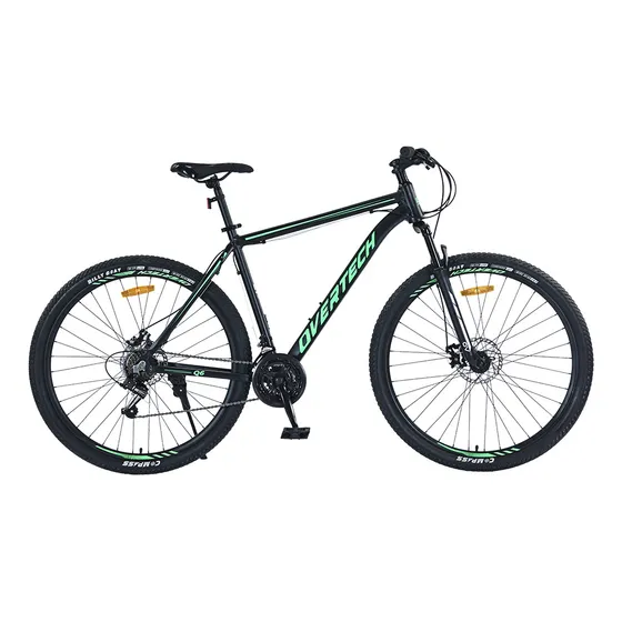 Bicicleta Mtb Overtech Q6 R29 Aluminio , 21v Con Shimano , Freno A Disco, Con Suspensión , Color Negro/verde/verde, Tamaño Del Cuadro M