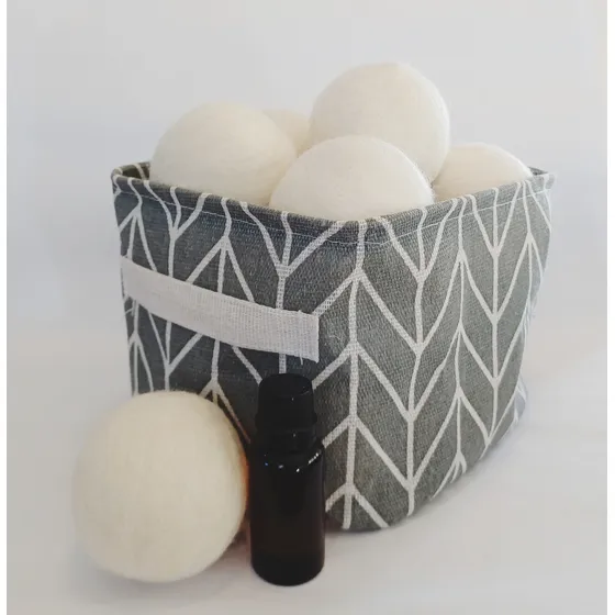Eco Bolas De Lana Deluxe X6 P/secarropas + Aceite Y Canasta