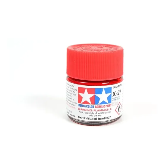 En Stock Pintura Acrilica Clear Red X-27 Envase 10 Ml Tamiya