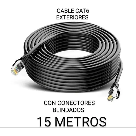 Cable Utp Cat6 Internet Exterior Con Conectores Blindados