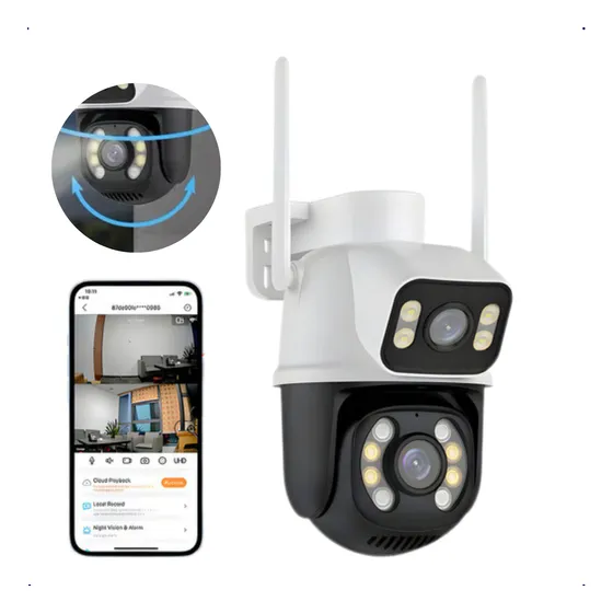 Câmera Wifi Full Hd Externa Prova D'água Lente Dupla Ip66 Co