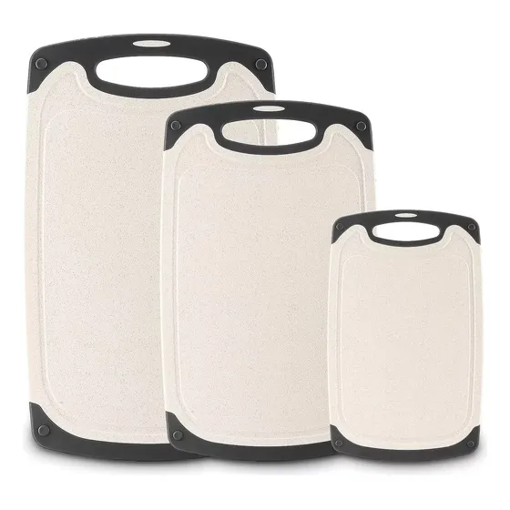 Tabla Cortar De Cocina Picar Plástico Carne Verduras 3pzs
