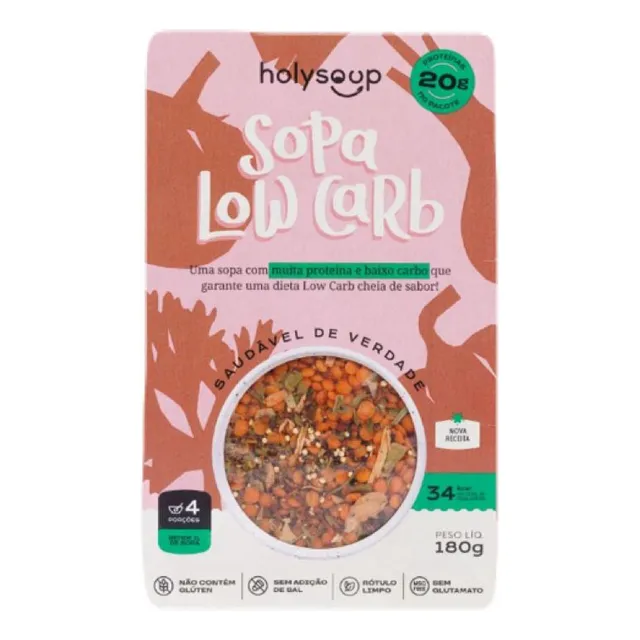 Sopa Low Carb - Sem Glúten - Holysoup - 180g