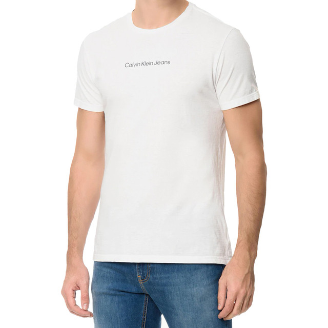 Camiseta Calvin Klein Jeans Institutional New Logo Branca Camiseta Calvin Klein Jeans Institutional New Logo Branca