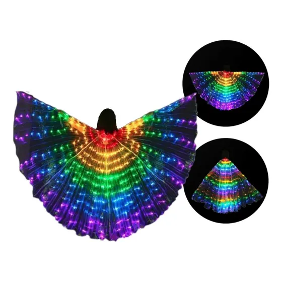 Alas Led Capa Luminosa 145cm Novia Fiesta 15 Bat Cotillon