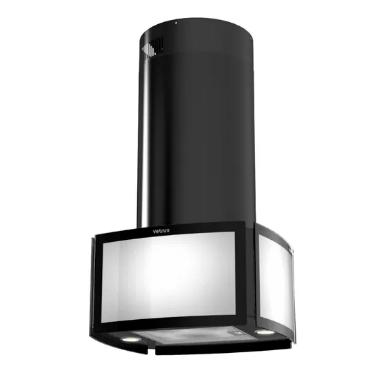 Campana Luma Isla 58cm (23 ) 4 Pantallas Negro Vetrux