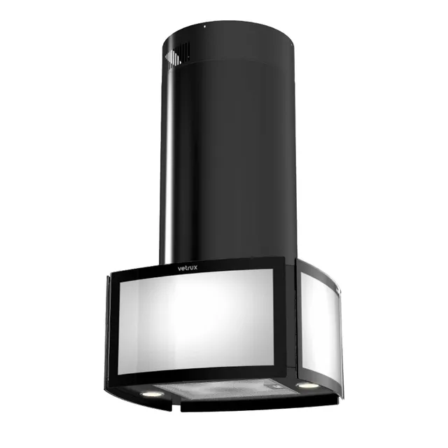 Campana Luma Isla 58cm (23 ) 4 Pantallas Negro Vetrux