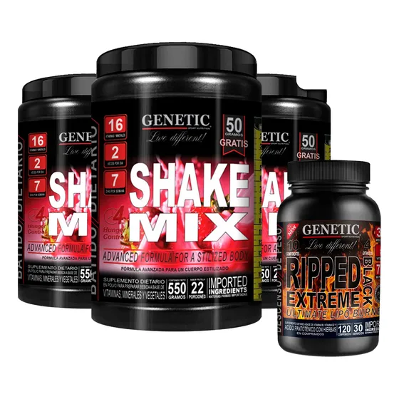 Reemplaza Comida Vegano Dieta Shake Mix Ripped Black Genetic