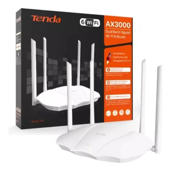 Router Tenda Ax3000 Wifi 6 Dual Band 2976 Mbps Gamers Fibra
