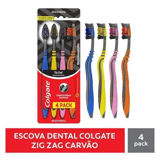 Escova Dental Colgate Zigzag CarvĂŁo 4 Unidades Escova Dental Colgate Zigzag CarvĂŁo 4 Unidades