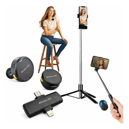 Tripé Celular Grande 1.70m Regulável Selfie + Lapela Botão Kit Tripé Com Lapela