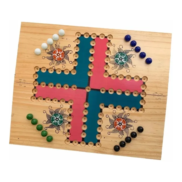 Juego De Mesa No Te Enojes Para 4 Personas De Madera Canicas